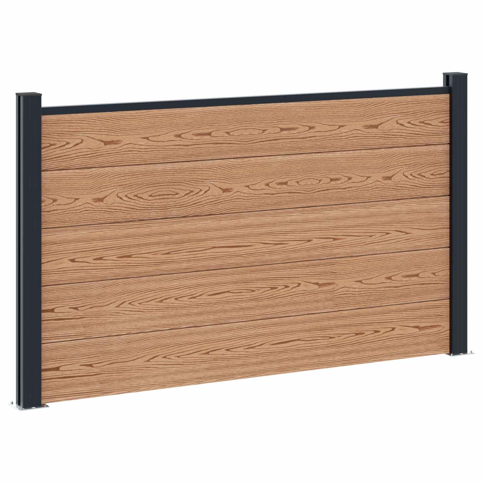 Panel ograde 5 pcs WPC i aluminij Smeđa