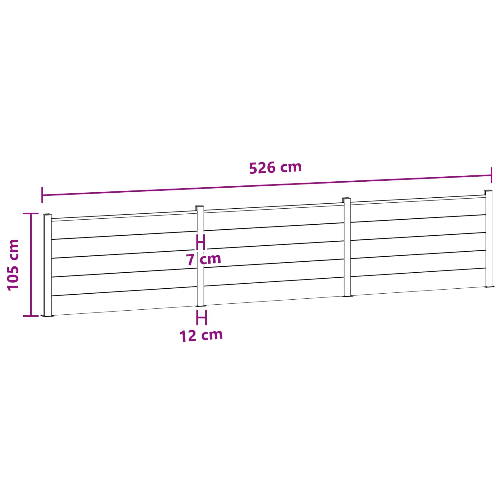 Panel ograde 3 pcs WPC i aluminij Siva