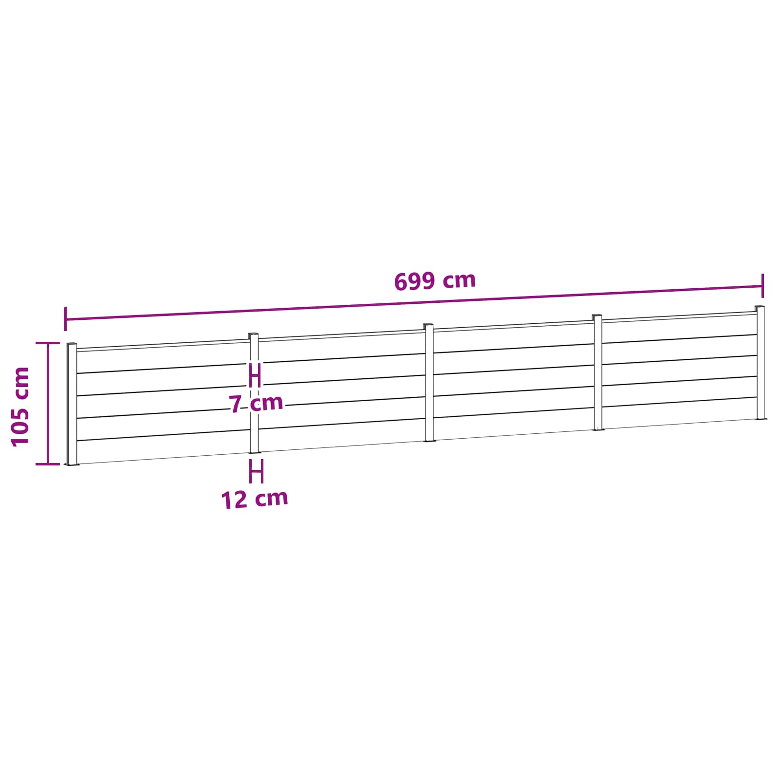 Panel ograde 4 pcs WPC i aluminij Siva