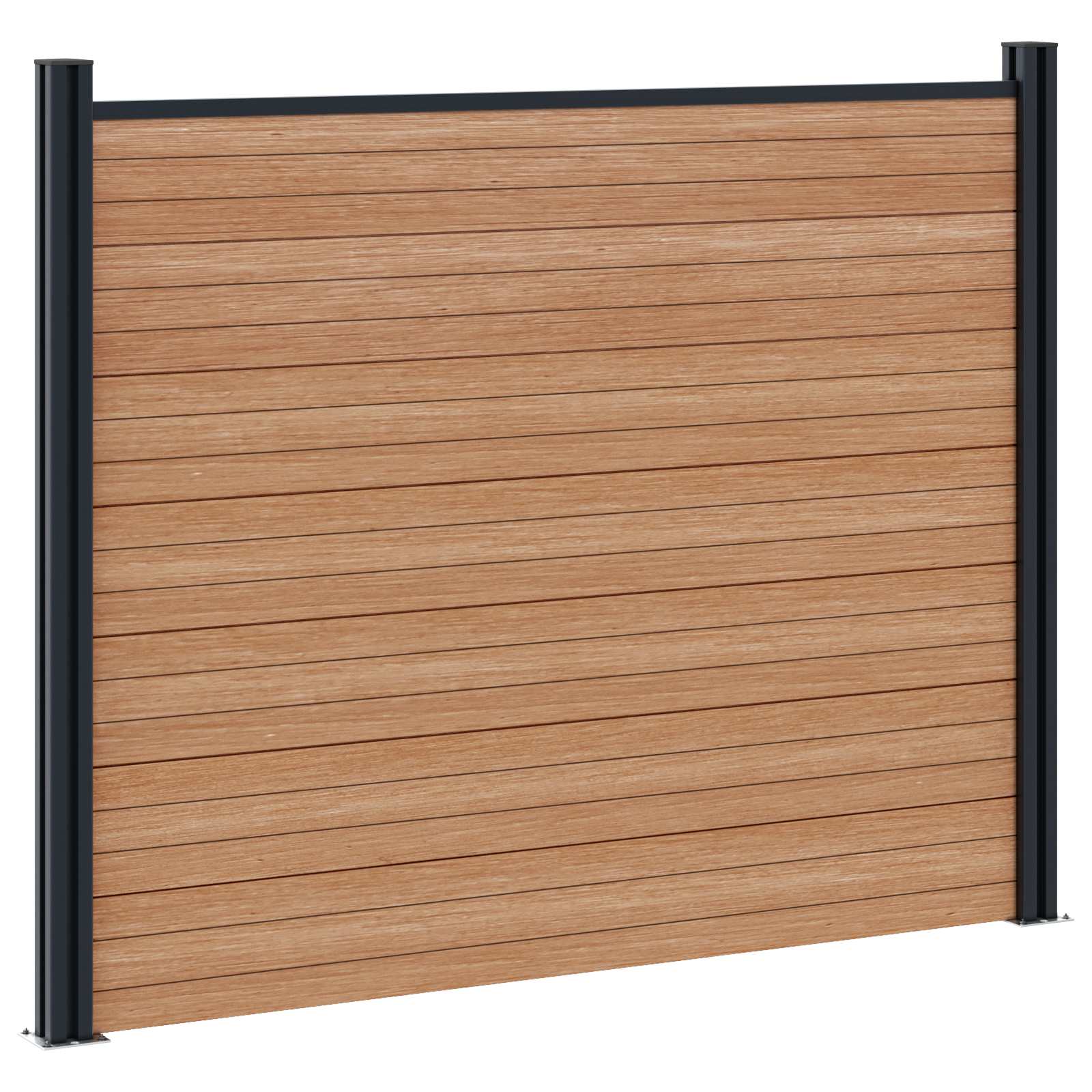 Panel ograde 2 pcs WPC i aluminij Smeđa