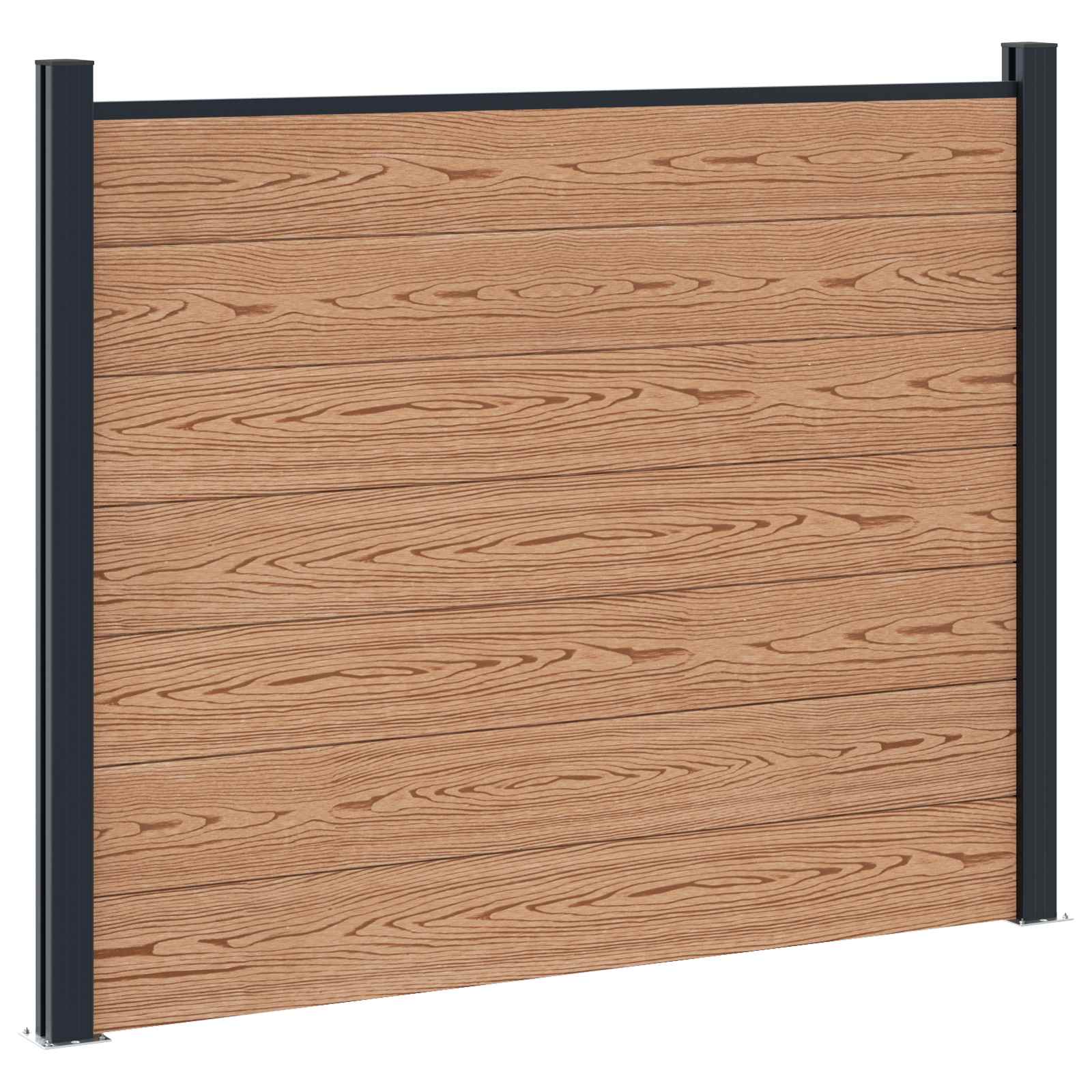 Panel ograde 9 pcs WPC i aluminij Smeđa
