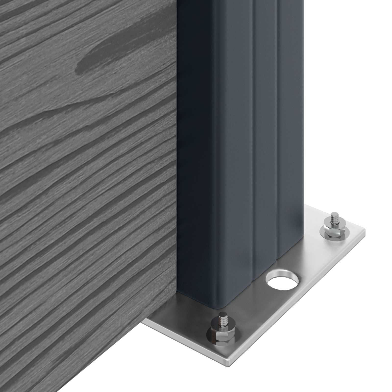 Panel ograde 2 pcs WPC i aluminij Siva