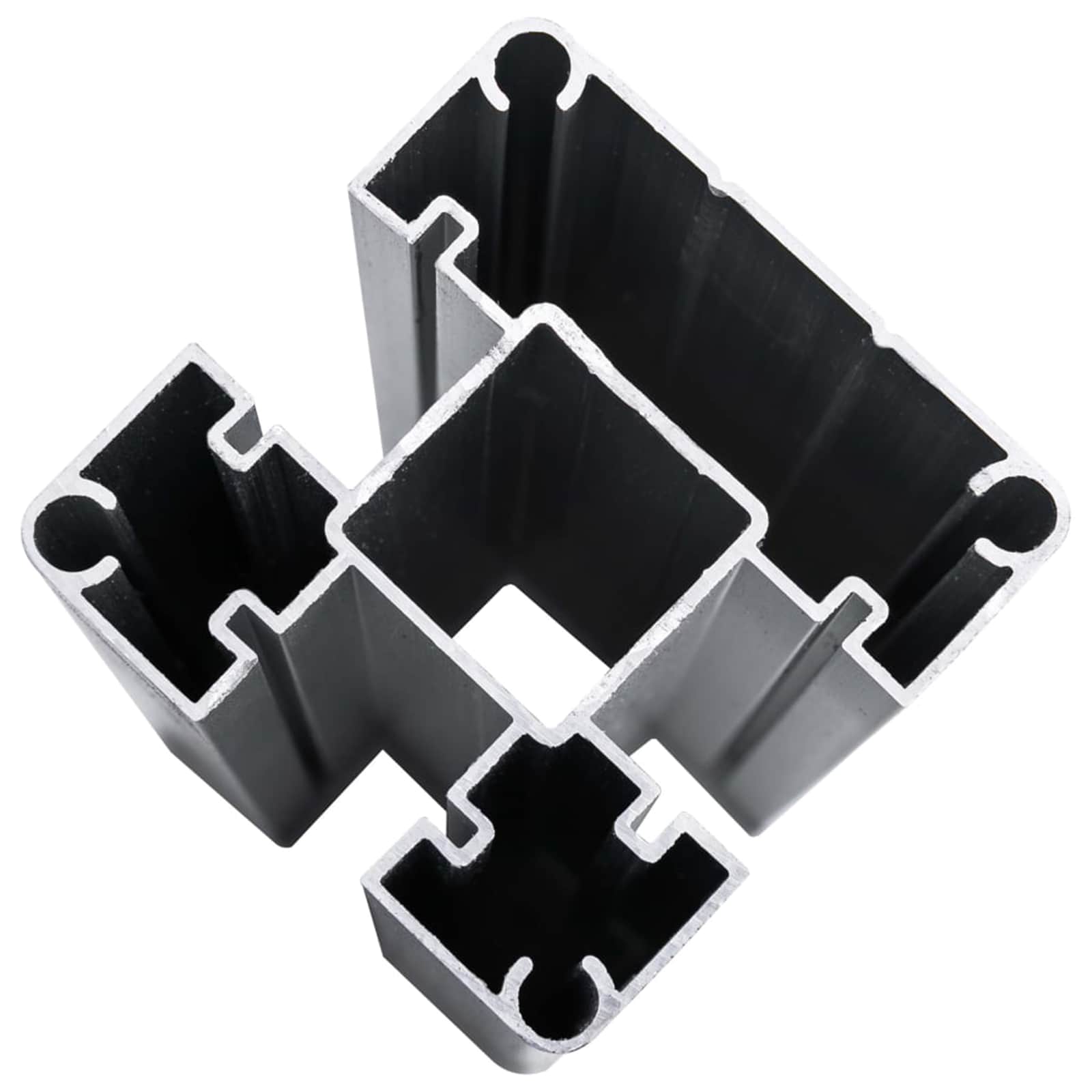 Panel ograde 4 pcs WPC i aluminij Siva
