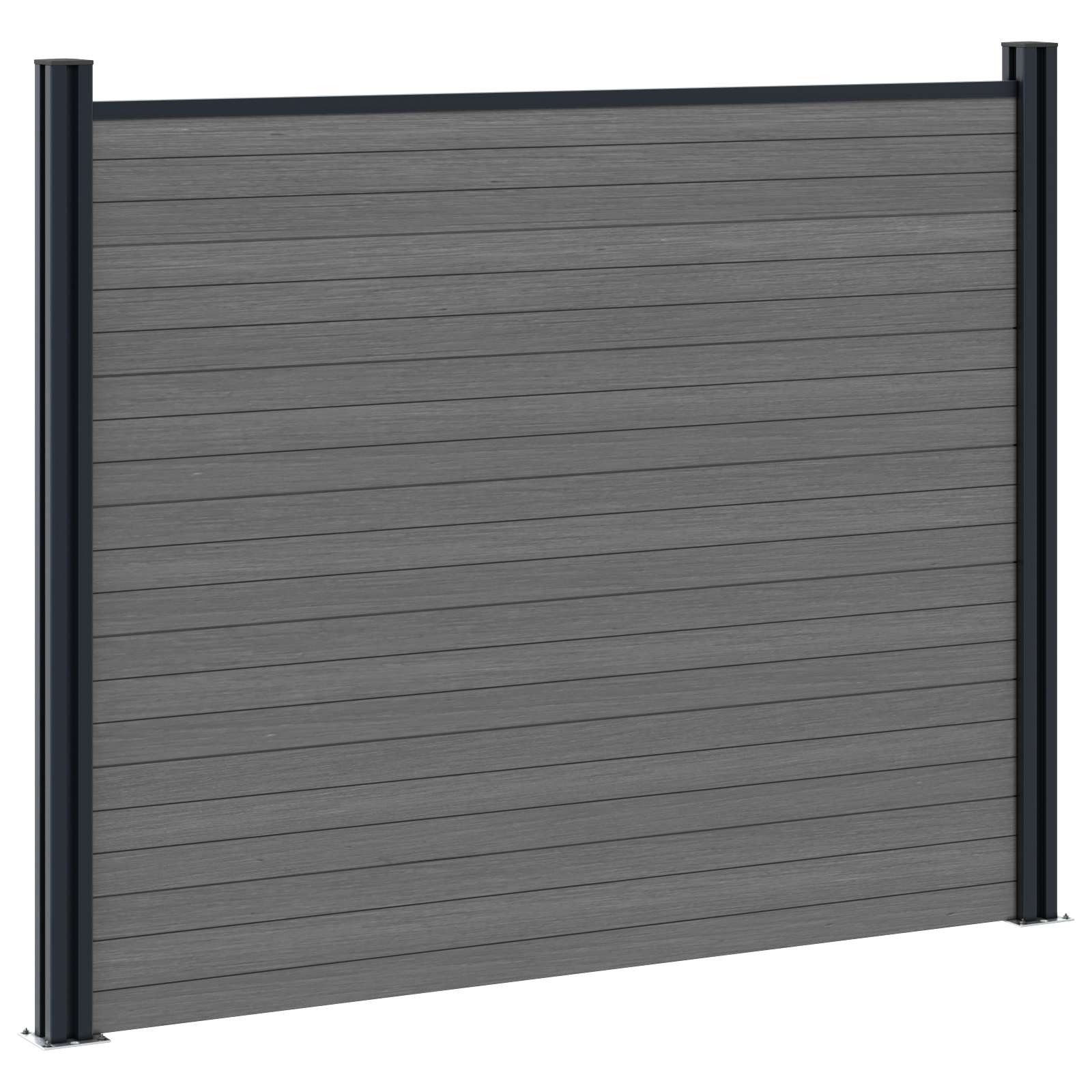 Panel ograde 4 pcs WPC i aluminij Siva