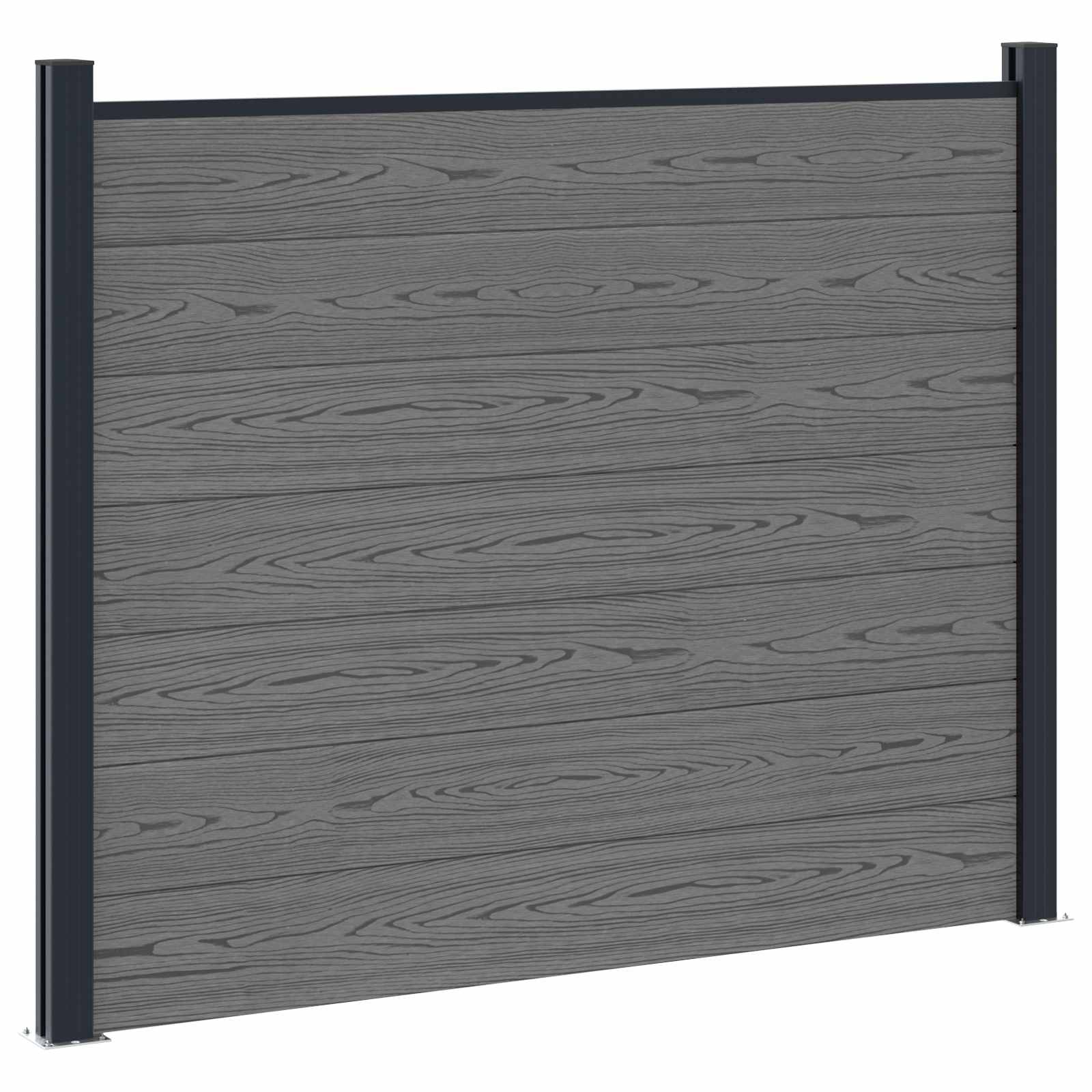 Panel ograde 9 pcs WPC i aluminij Siva