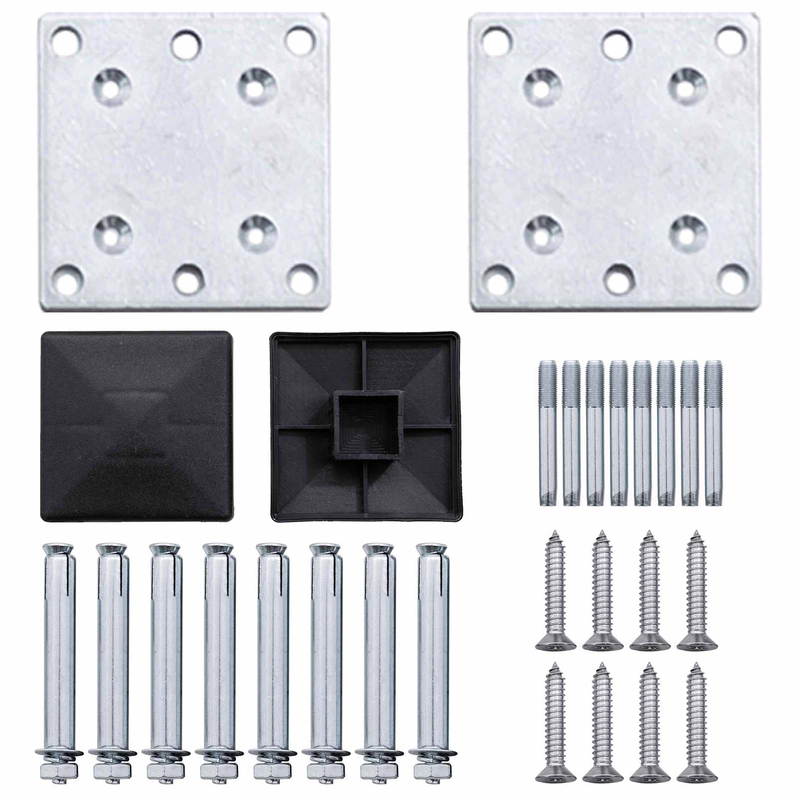 Panel ograde 8 pcs WPC i aluminij Crna