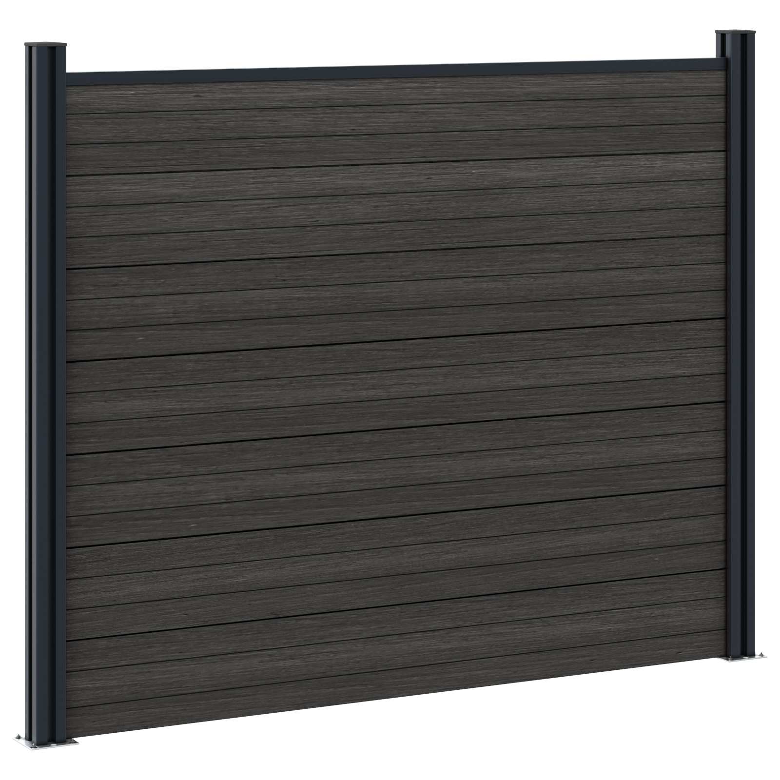 Panel ograde 9 pcs WPC i aluminij Crna
