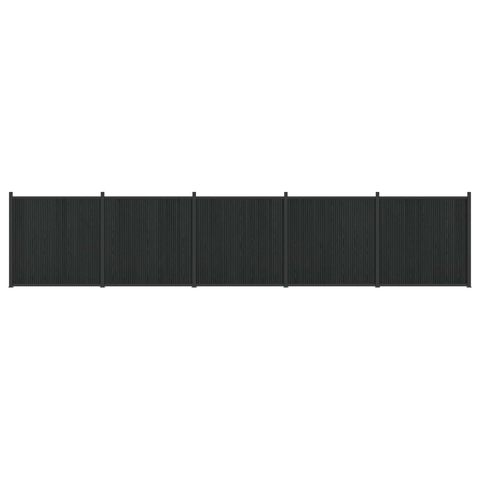 Panel ograde 5 pcs WPC i aluminij Crna