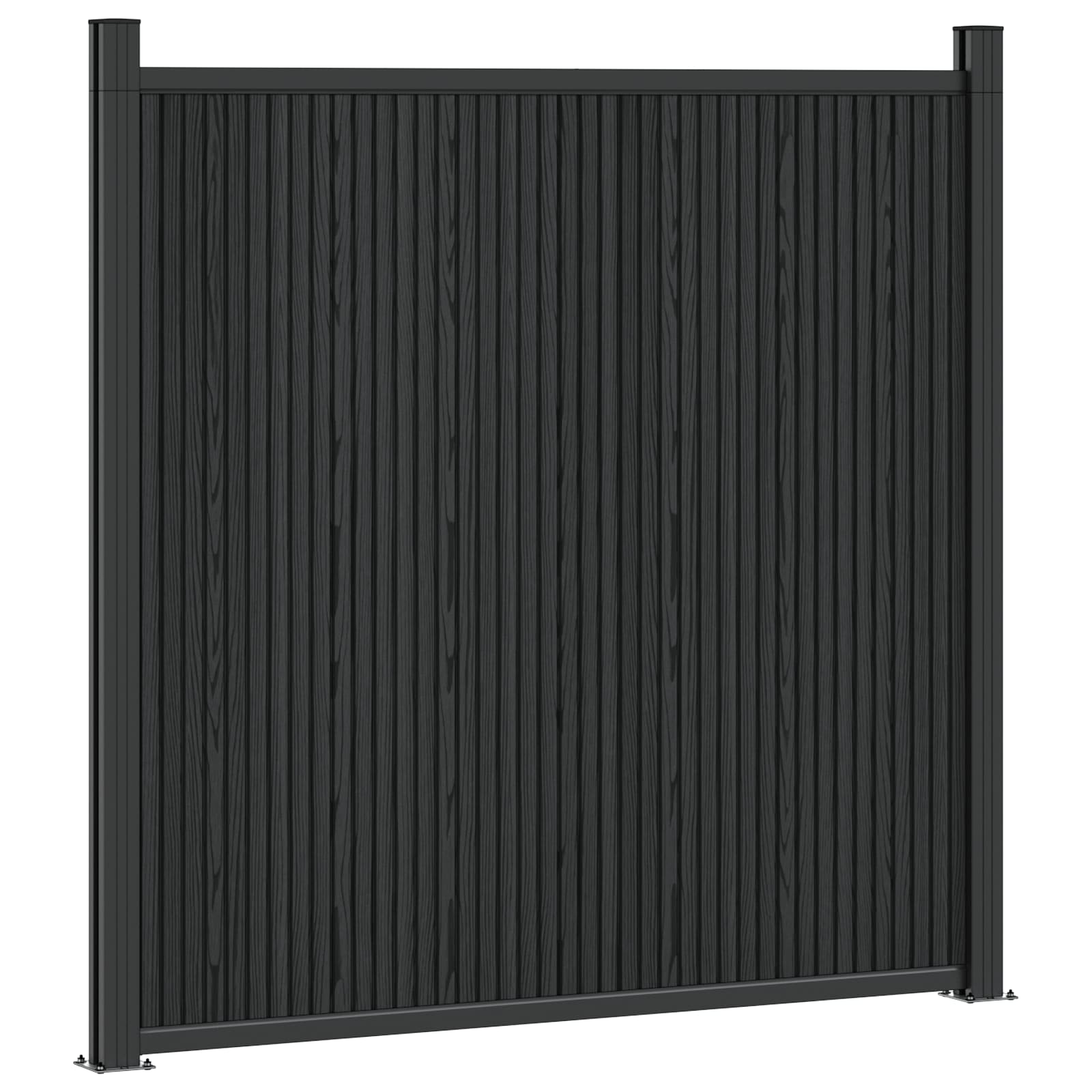 Panel ograde 9 pcs WPC i aluminij Crna