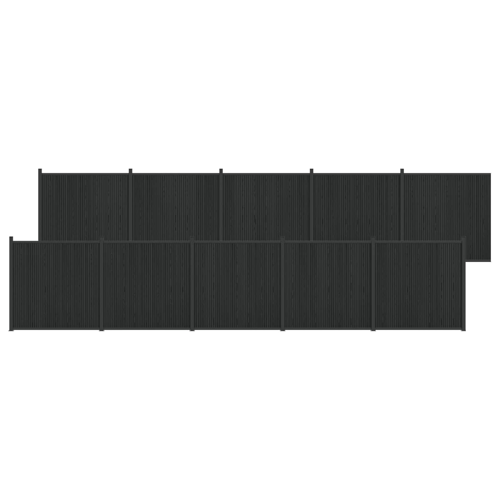 Panel ograde 10 pcs WPC i aluminij Crna