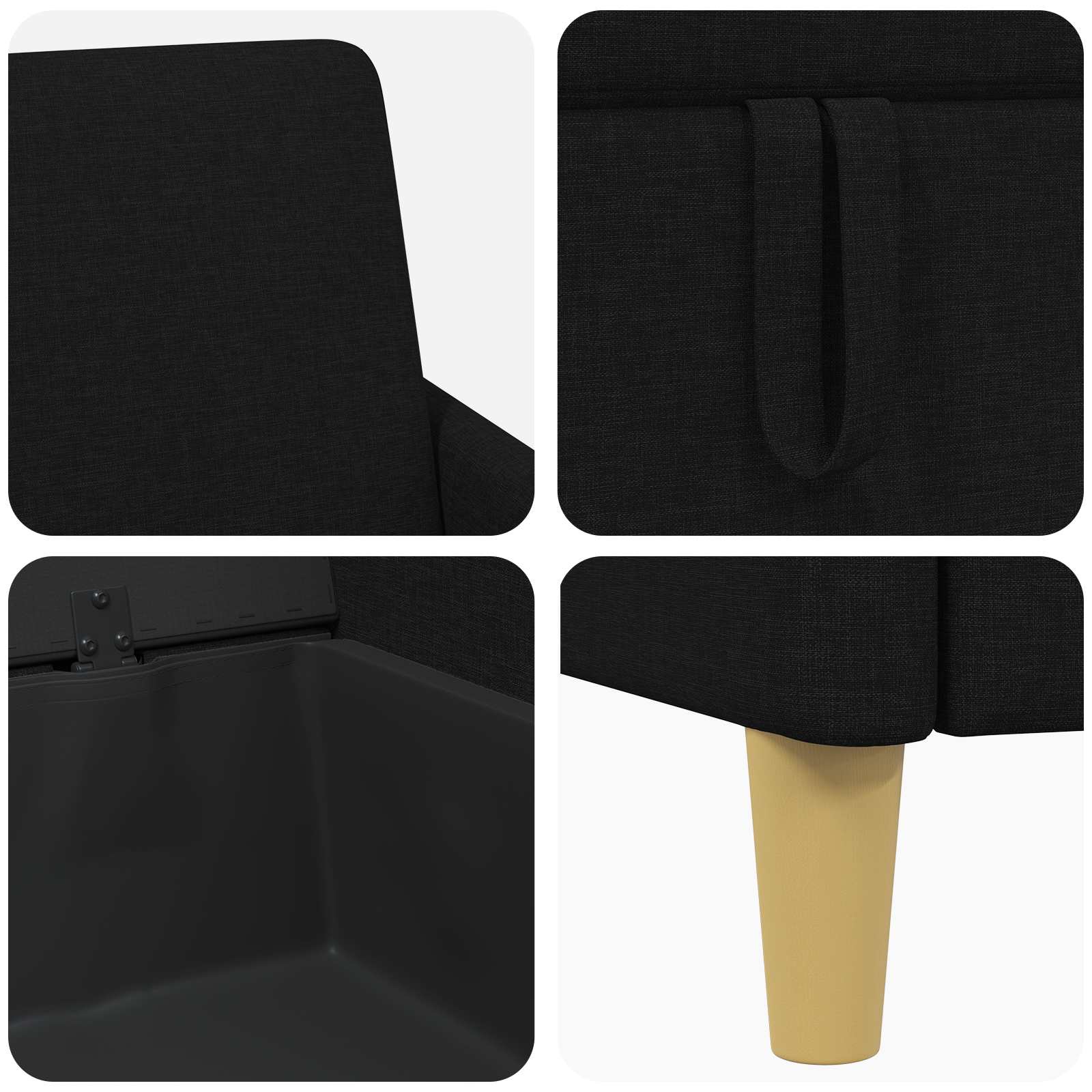 Sofa s pohranom Crna 72 x 78 x 87 cm Poliester