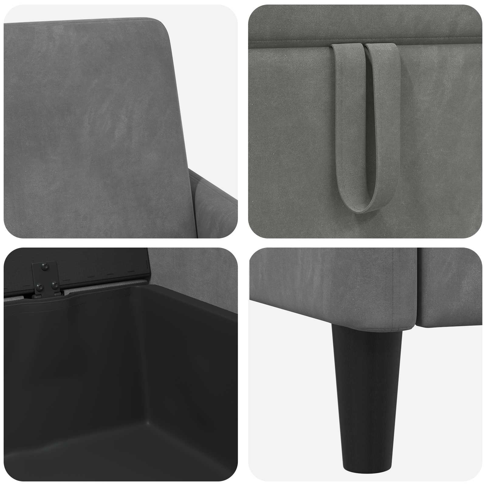Sofa s pohranom Tamnosiva 72 x 78 x 87 cm Poliester