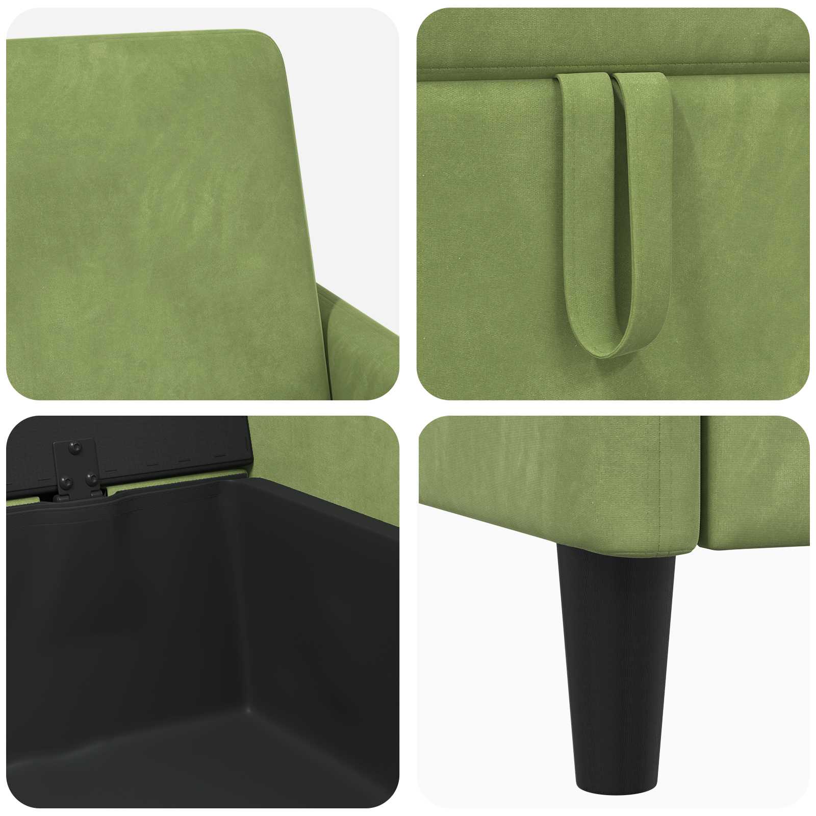 Sofa s pohranom Svijetlo zelena 72 x 78 x 87 cm Poliester