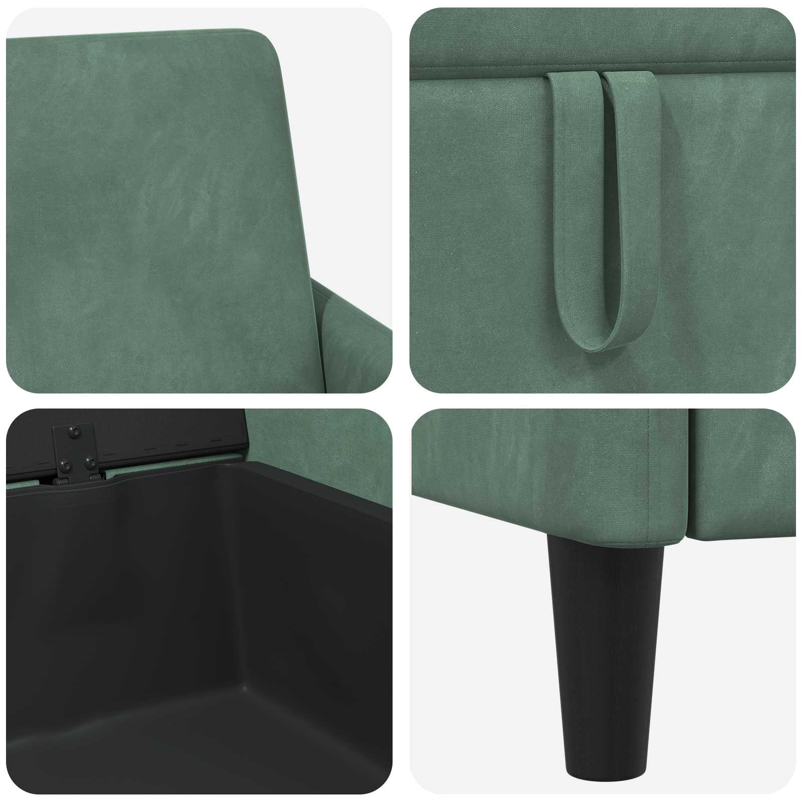 Sofa s pohranom Morska zelena 72 x 78 x 87 cm Poliester