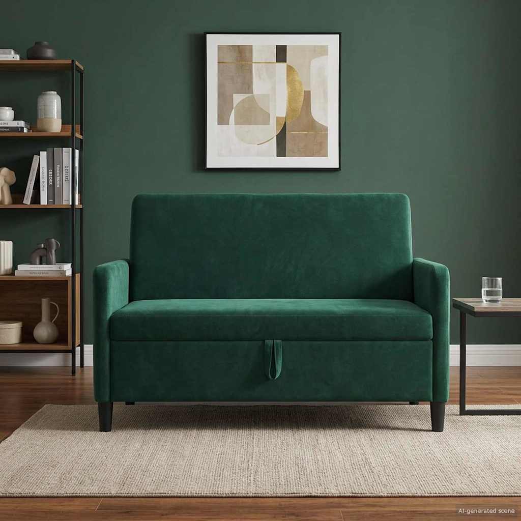 Sofa s pohranom Tamnozelena 122 x 78 x 87 cm Poliester