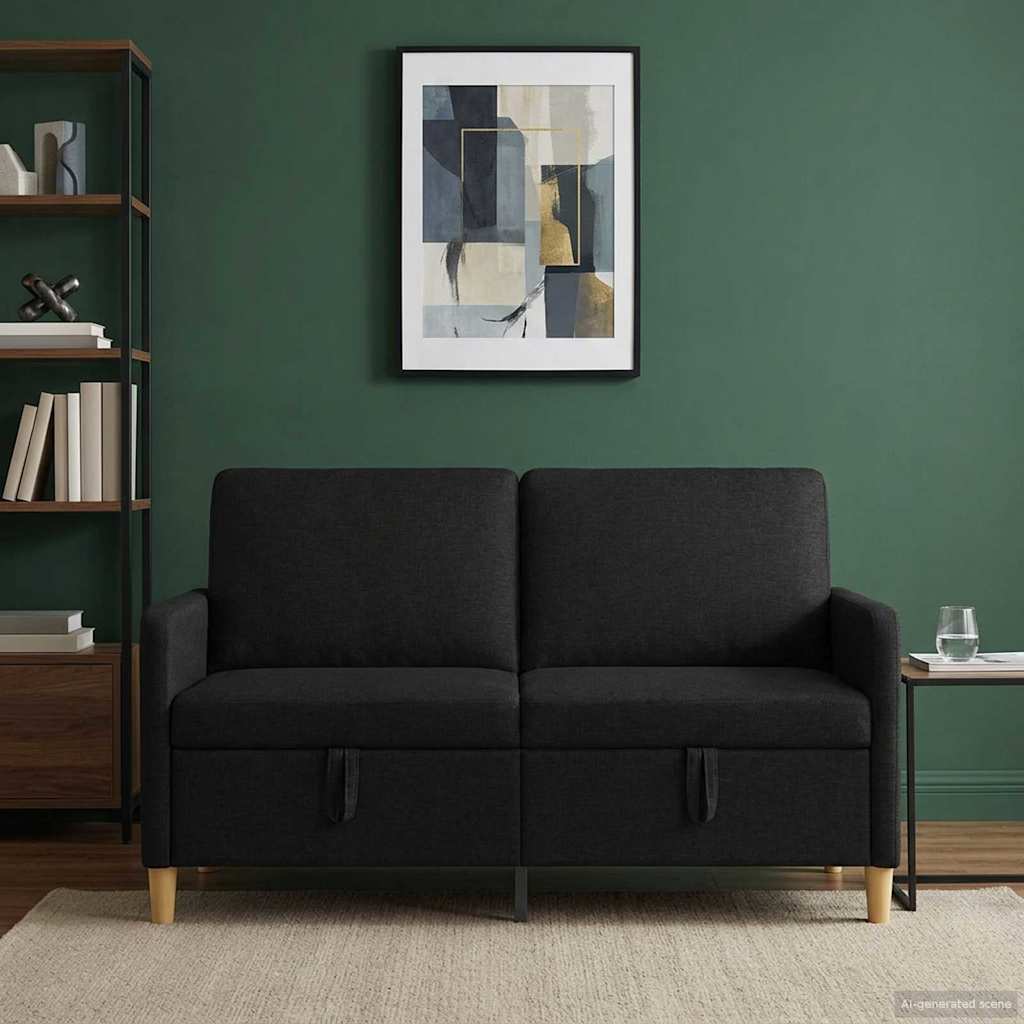 Sofa s pohranom Crna 152 x 78 x 87 cm Poliester