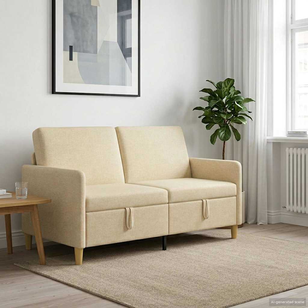 Sofa s pohranom Krem 152 x 78 x 87 cm Poliester