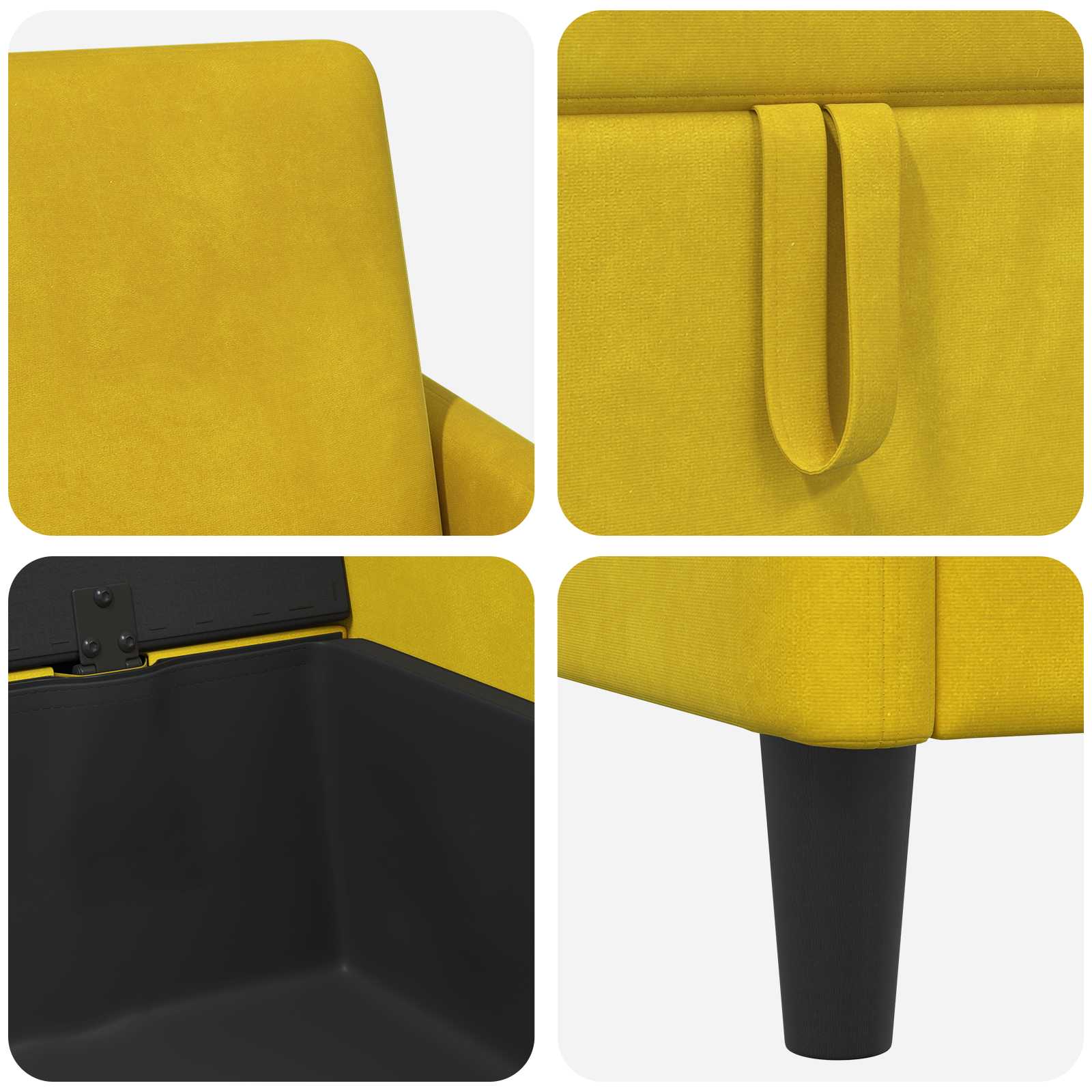 Sofa s pohranom Žuta 172 x 78 x 87 cm Poliester
