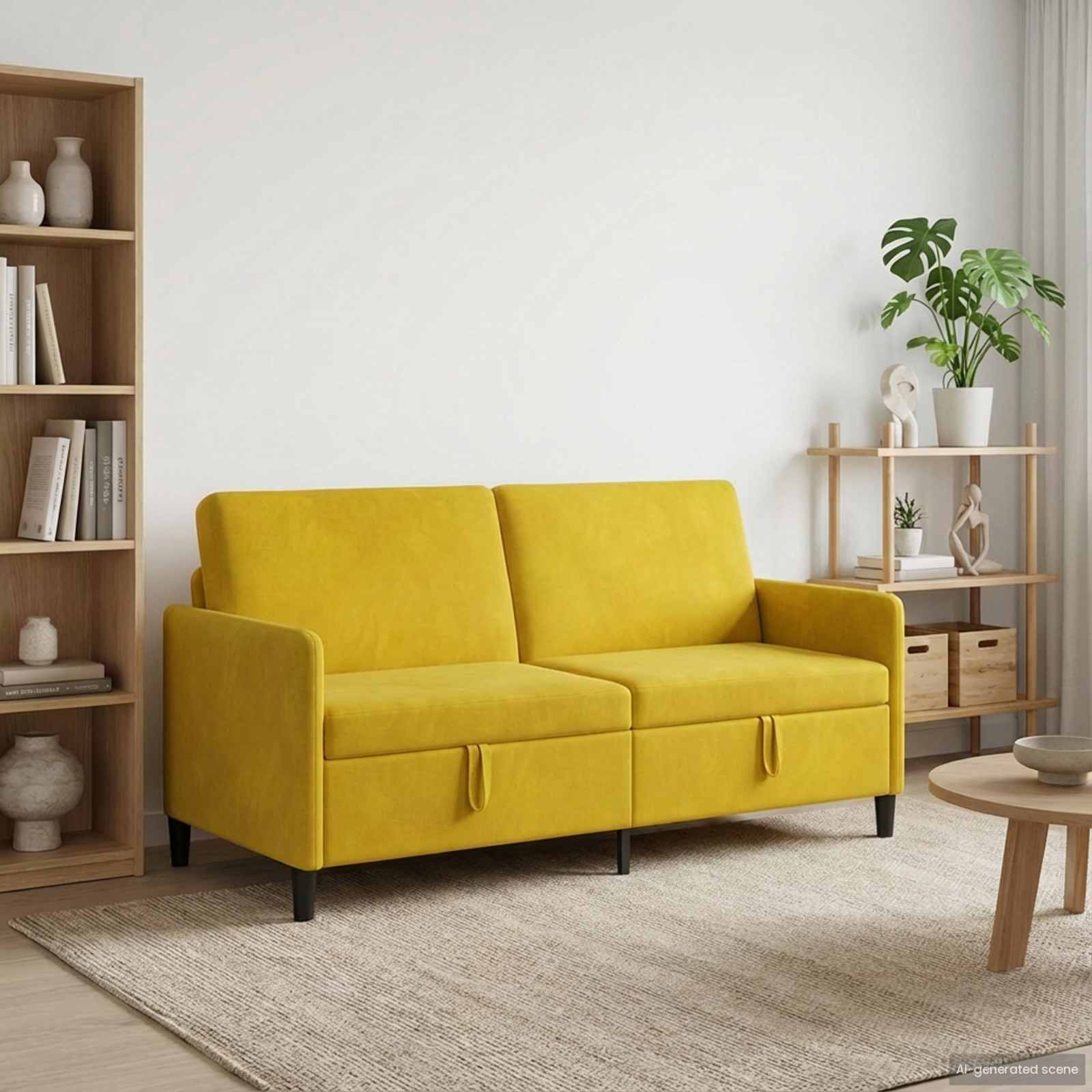 Sofa s pohranom Žuta 172 x 78 x 87 cm Poliester