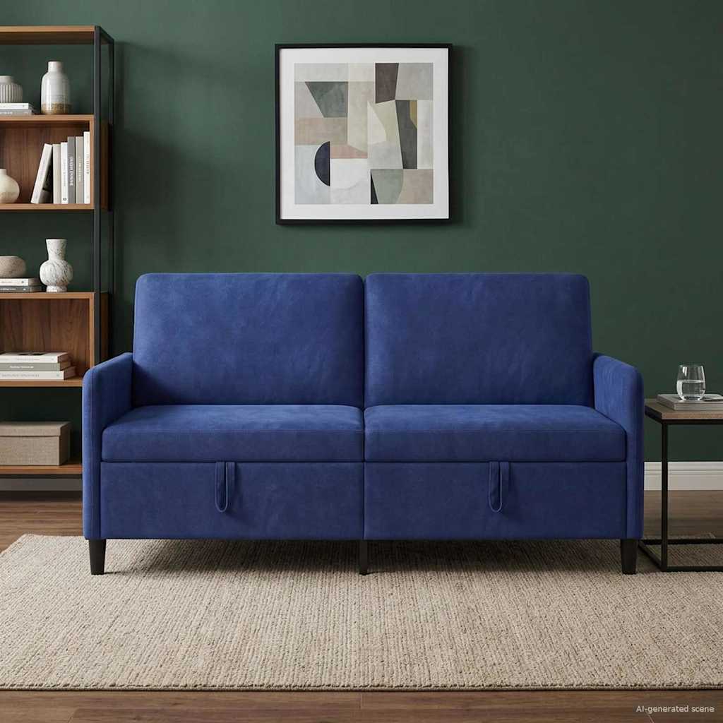 Sofa s pohranom Policijska plava 172 x 78 x 87 cm Poliester