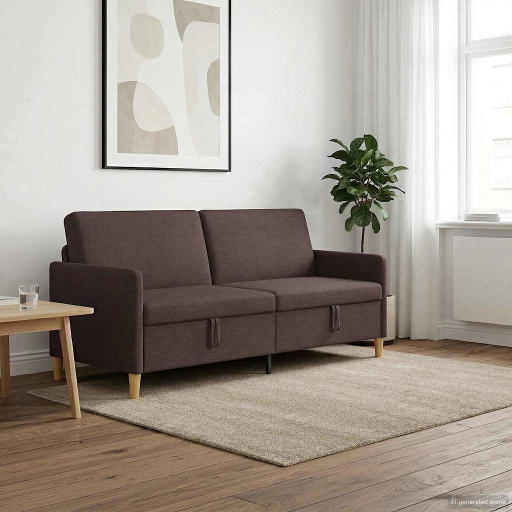 Sofa s pohranom Tamno smeđa 192 x 78 x 87 cm Poliester