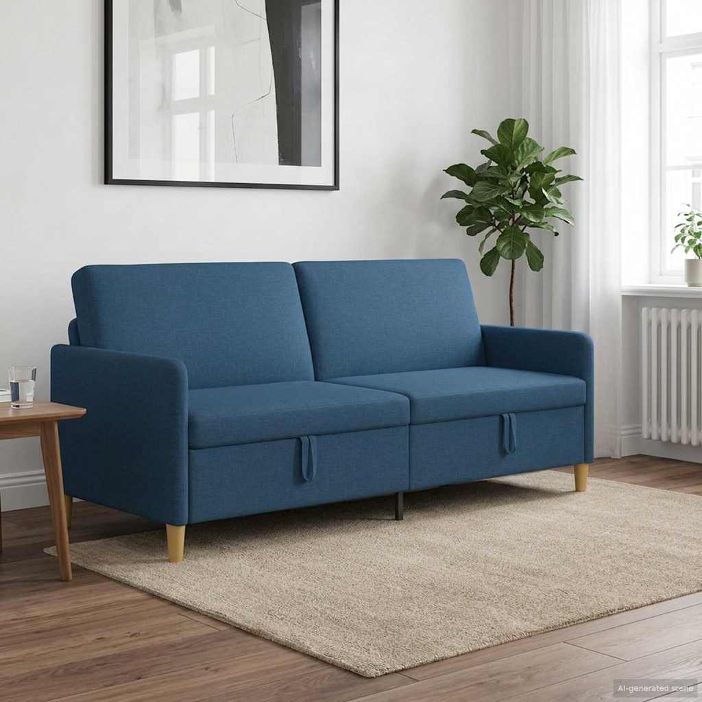 Sofa s pohranom Plava 192 x 78 x 87 cm Poliester