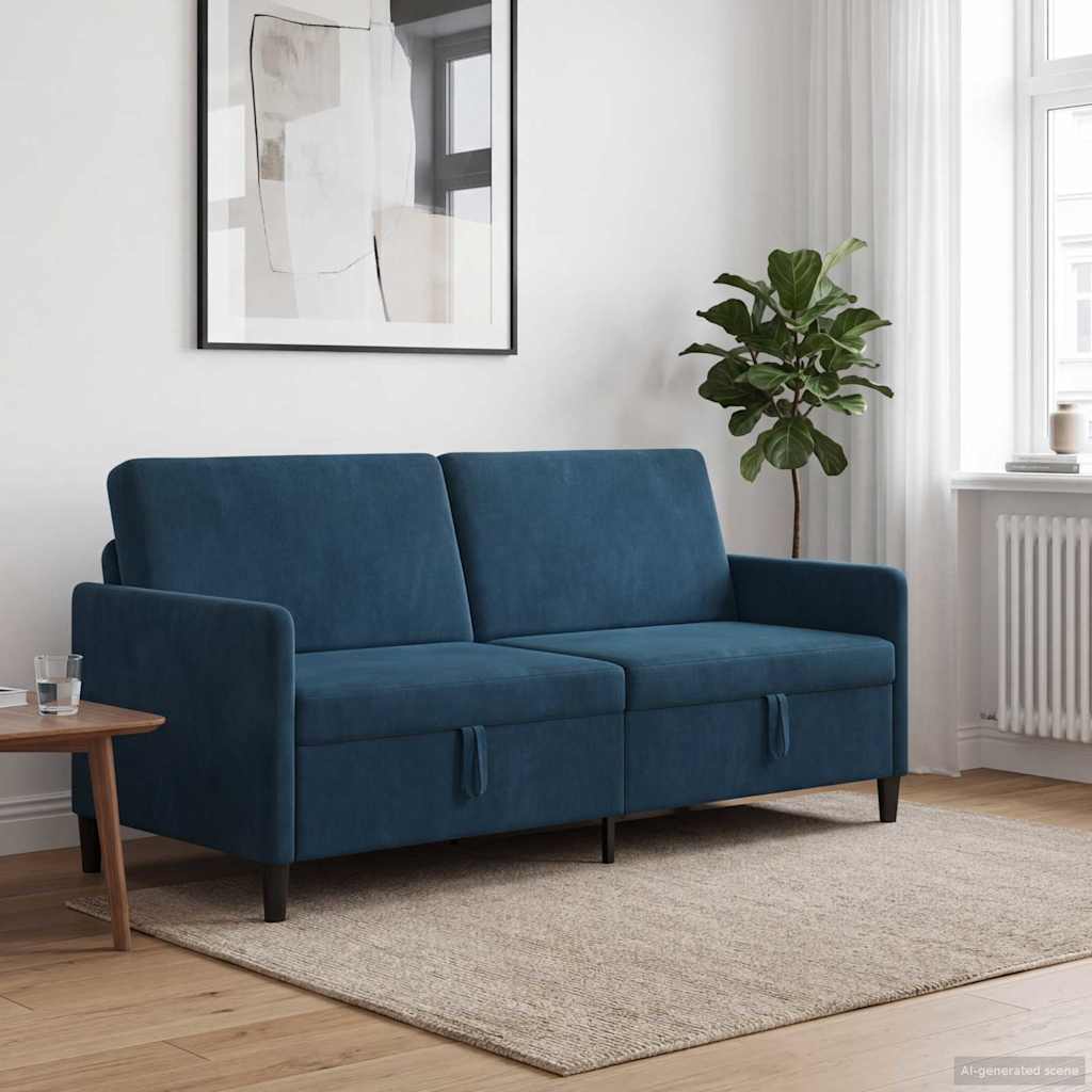 Sofa s pohranom Plava 192 x 78 x 87 cm Poliester