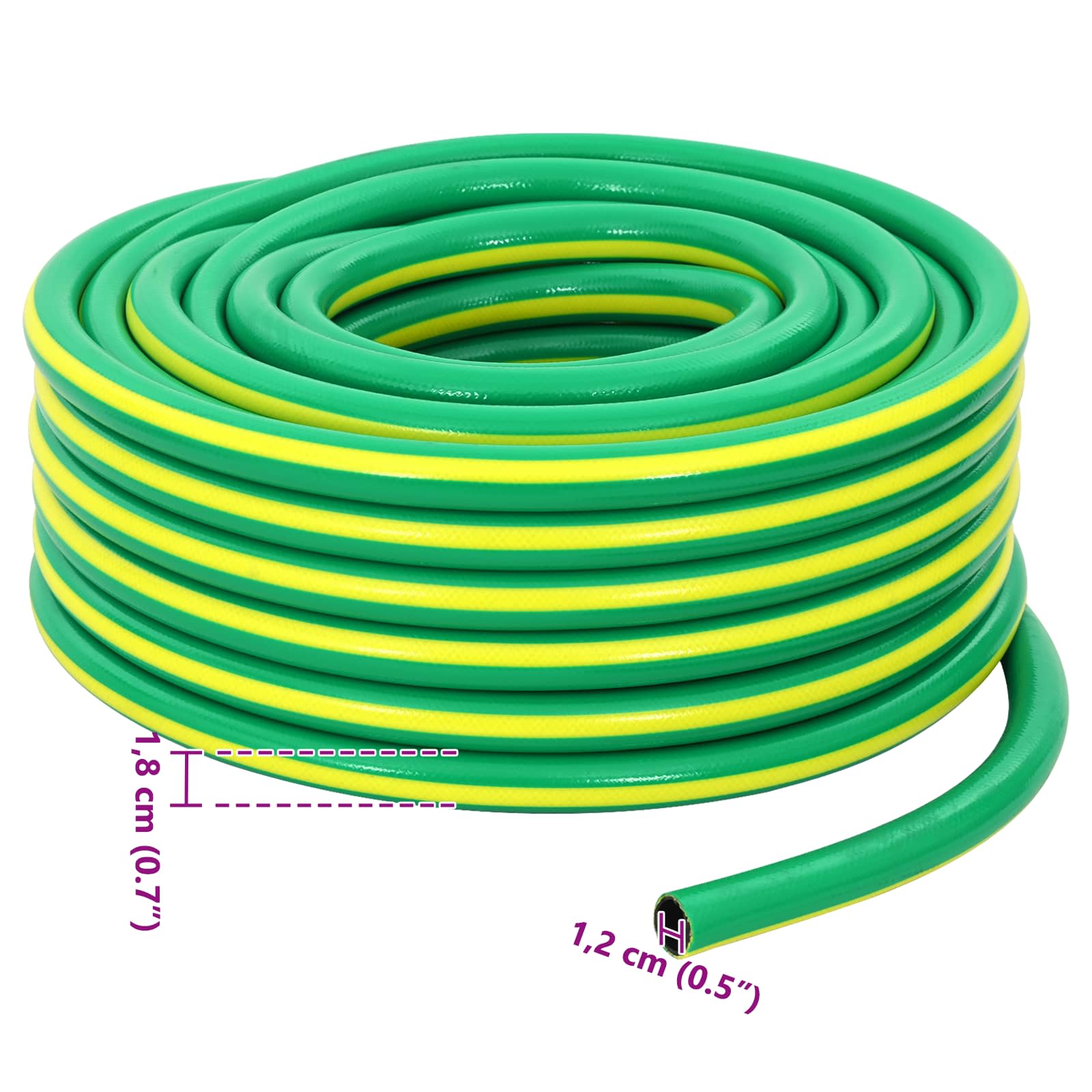 Vrtno crijevo 5-slojno Zelena i žuta 1 / 2'' 30 m PVC