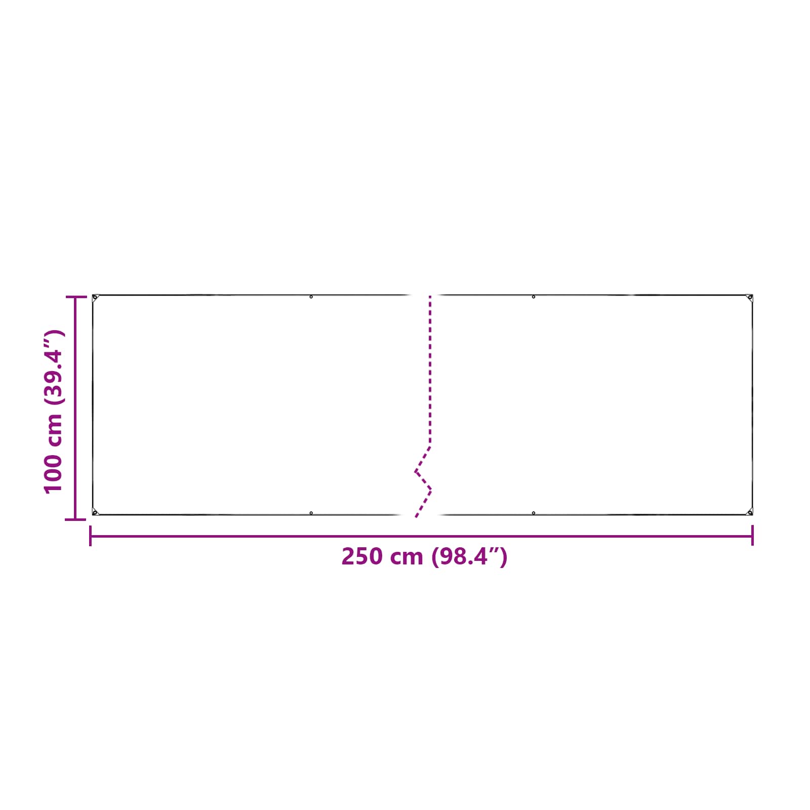 Tarpaulin 350 gsm *Transparent*an 2,5 x 1 m PVC