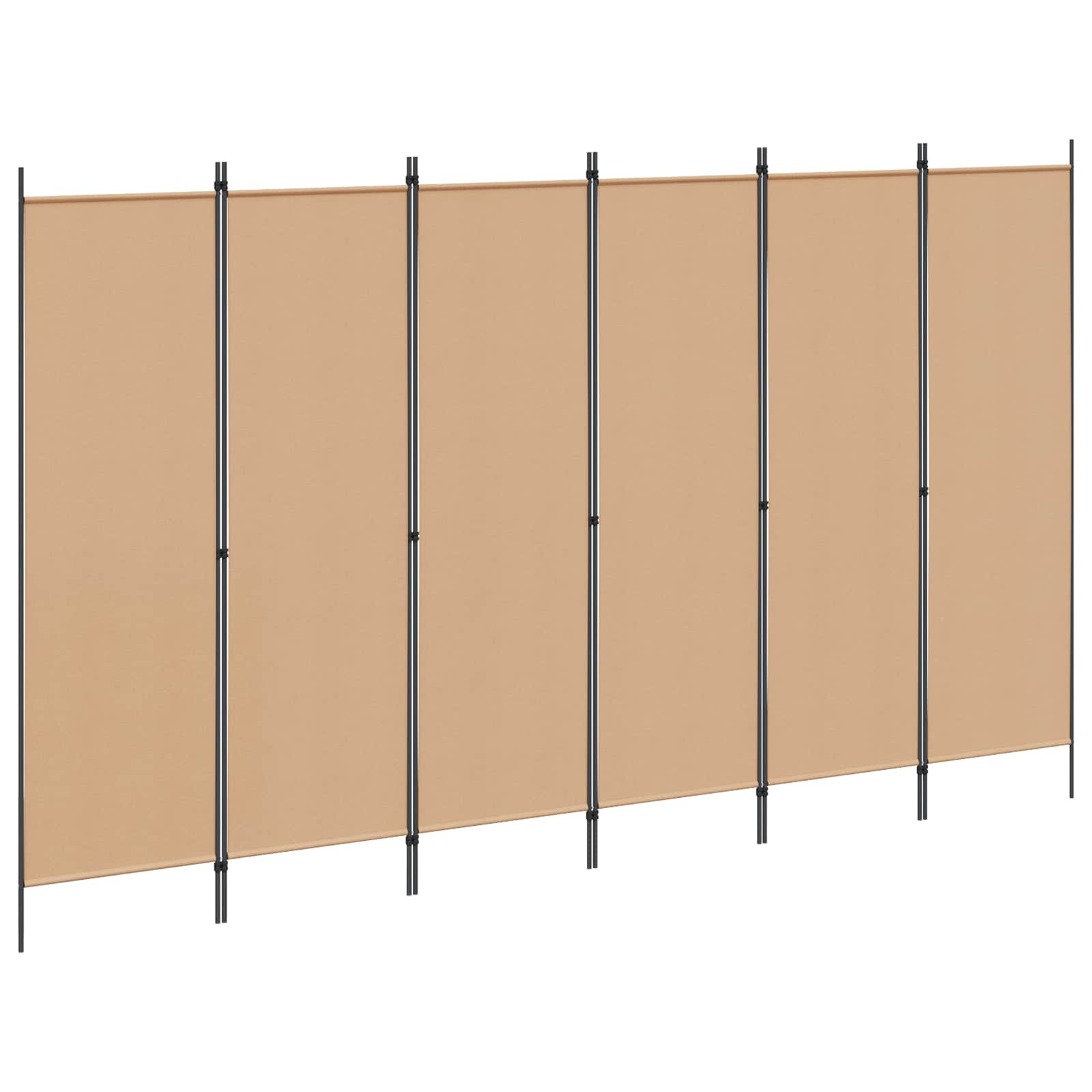 Razdjelnik prostora s 6 panela Bež 300 x 180 cm Tkanina