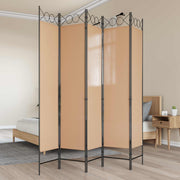 5-Panelni Pregrađivač Bež 200 x 200 cm Tkanina