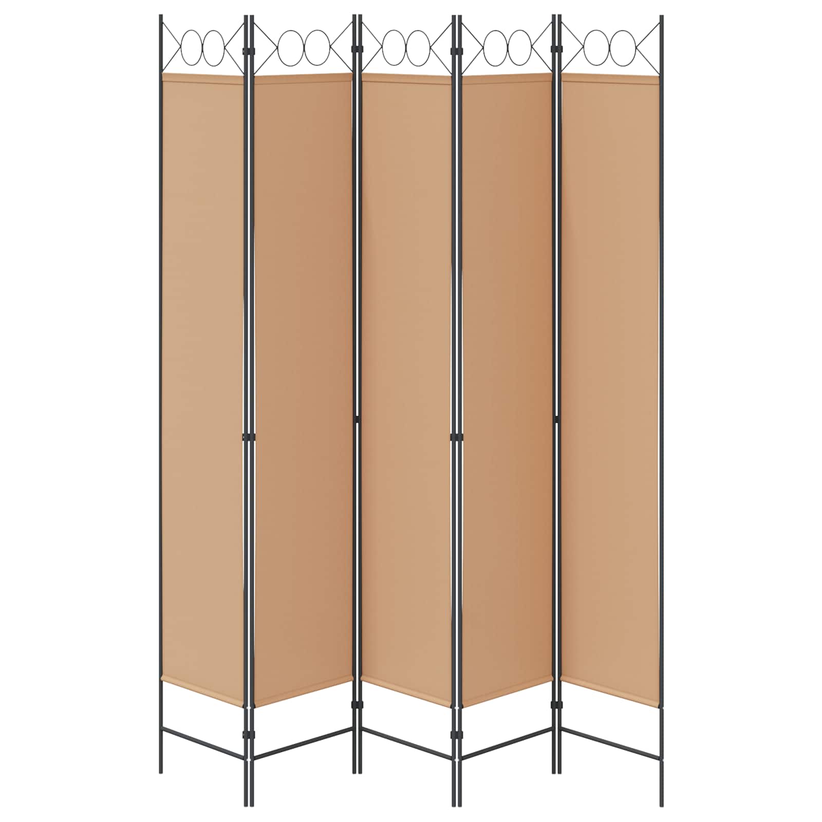 5-Panelni Pregrađivač Bež 200 x 220 cm Tkanina