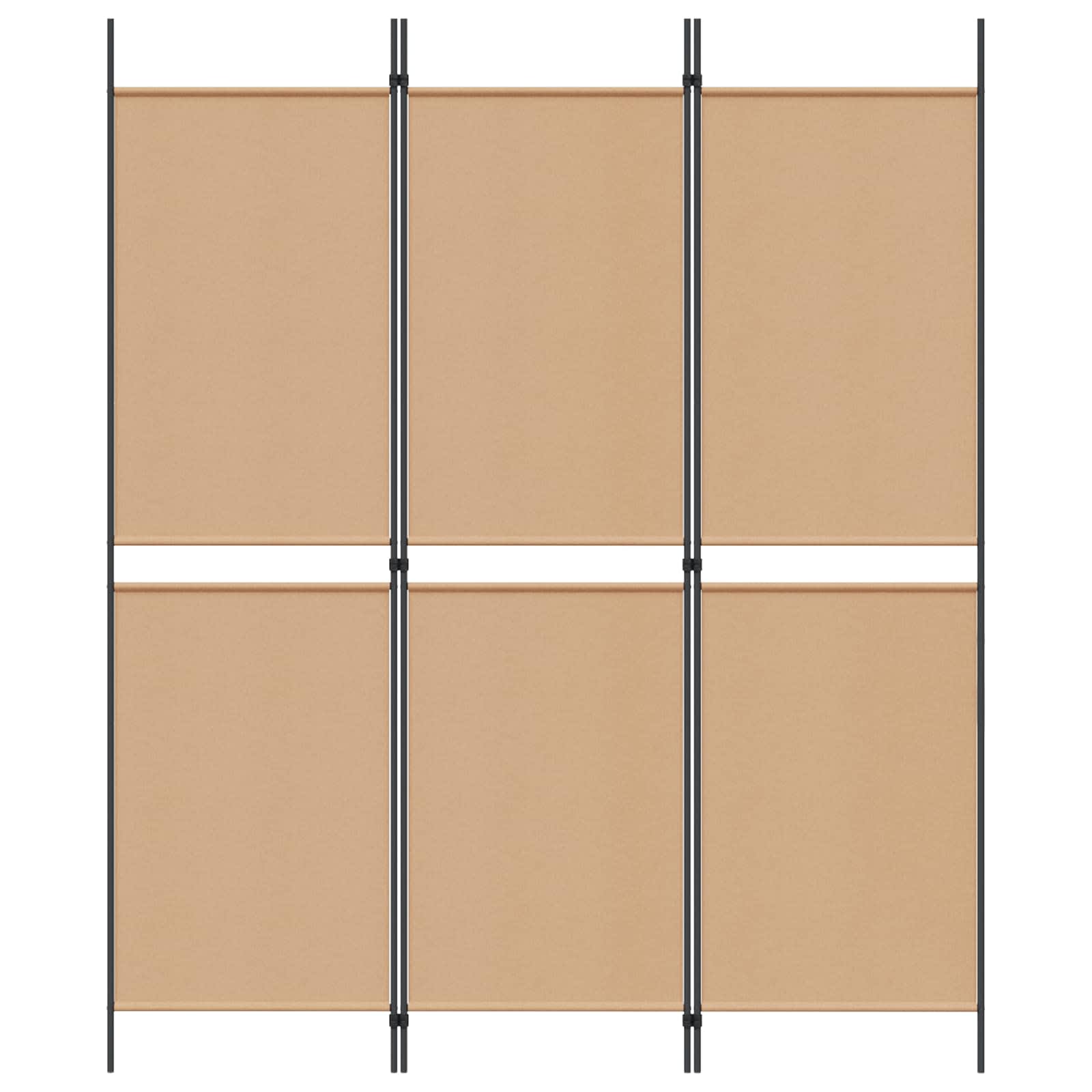 3-Panelni Pregradni Zid Bež 150 x 180 cm Tkanina