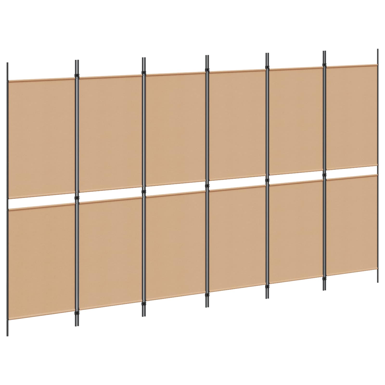 Razdjelnik prostora s 6 panela Bež 300 x 180 cm Tkanina