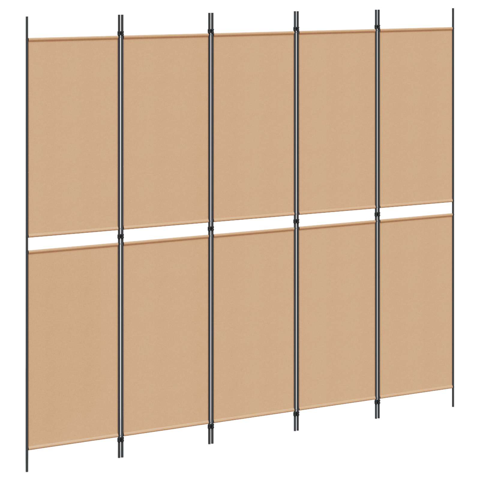5-podijeljeni pregradni zid Bež 250 x 220 cm Tkanina