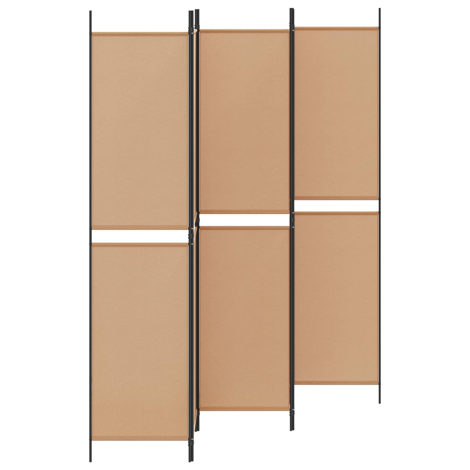 5-podijeljeni pregradni zid Bež 250 x 220 cm Tkanina