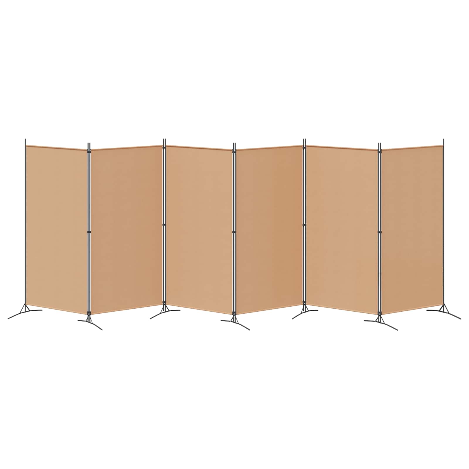 Razdjelnik prostora s 6 panela Bež 520 x 180 cm Tkanina