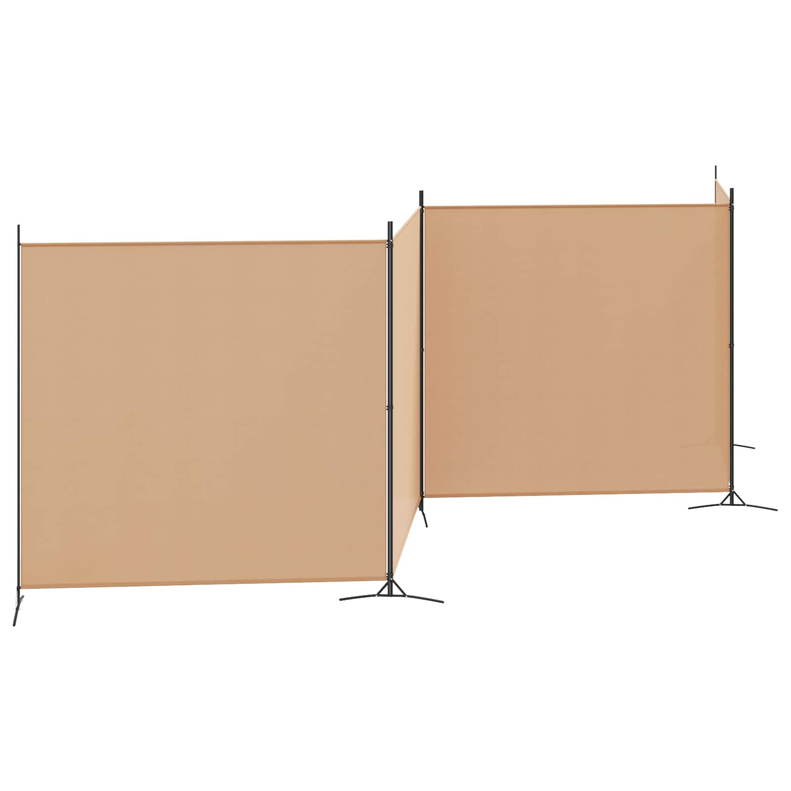 4-panelni pregradni zid Bež 698 x 180 cm Tkanina