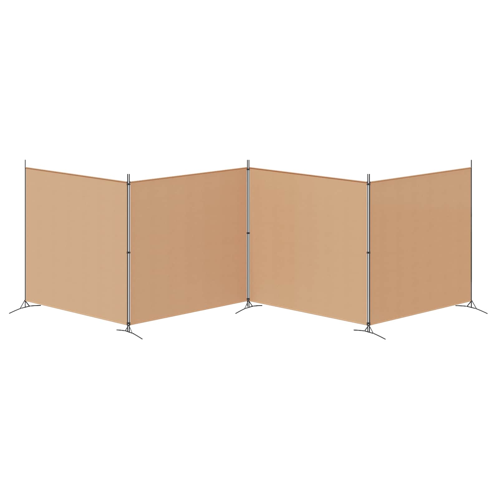 4-panelni pregradni zid Bež 698 x 180 cm Tkanina