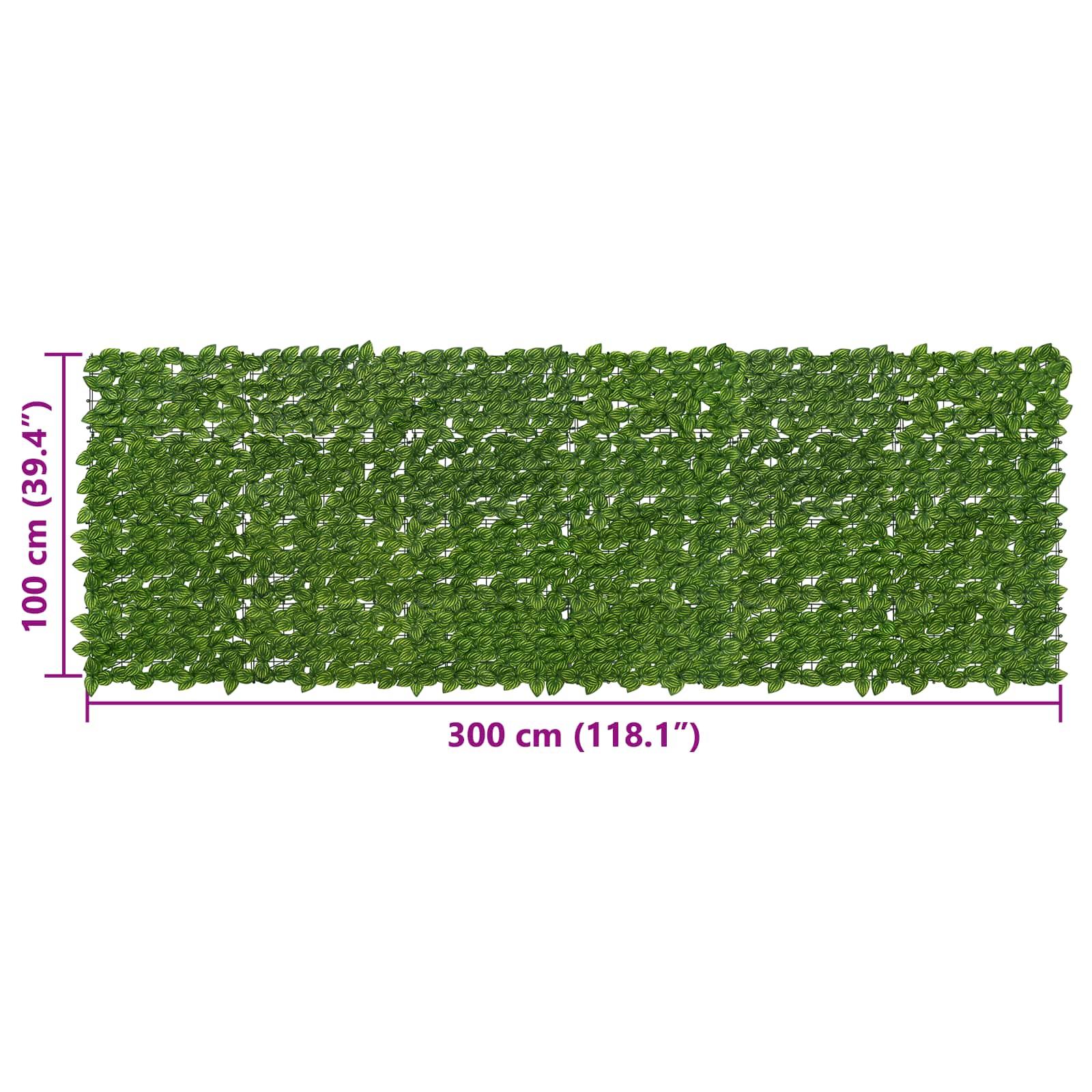 Zaslon za balkon s lišćem Zelena i žuta 300 x 100 cm