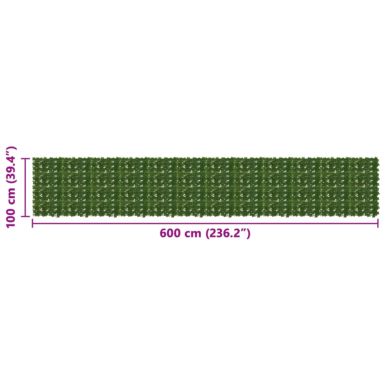 Zaslon za balkon s lišćem Zelena 600 x 100 cm