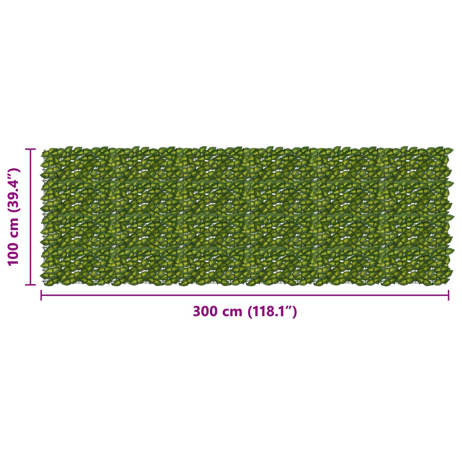 Zaslon za balkon s lišćem Zelena i žuta 300 x 100 cm