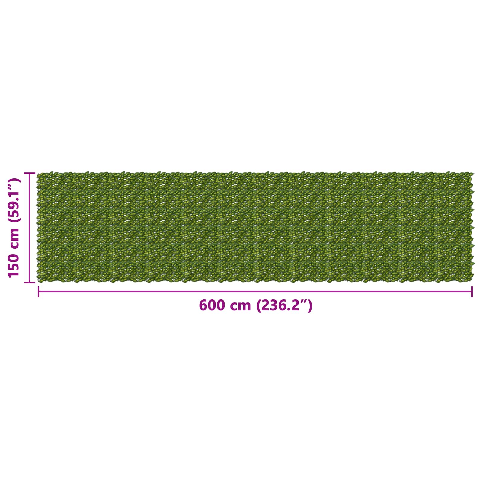Zaslon za balkon s lišćem Zelena i žuta 600 x 150 cm