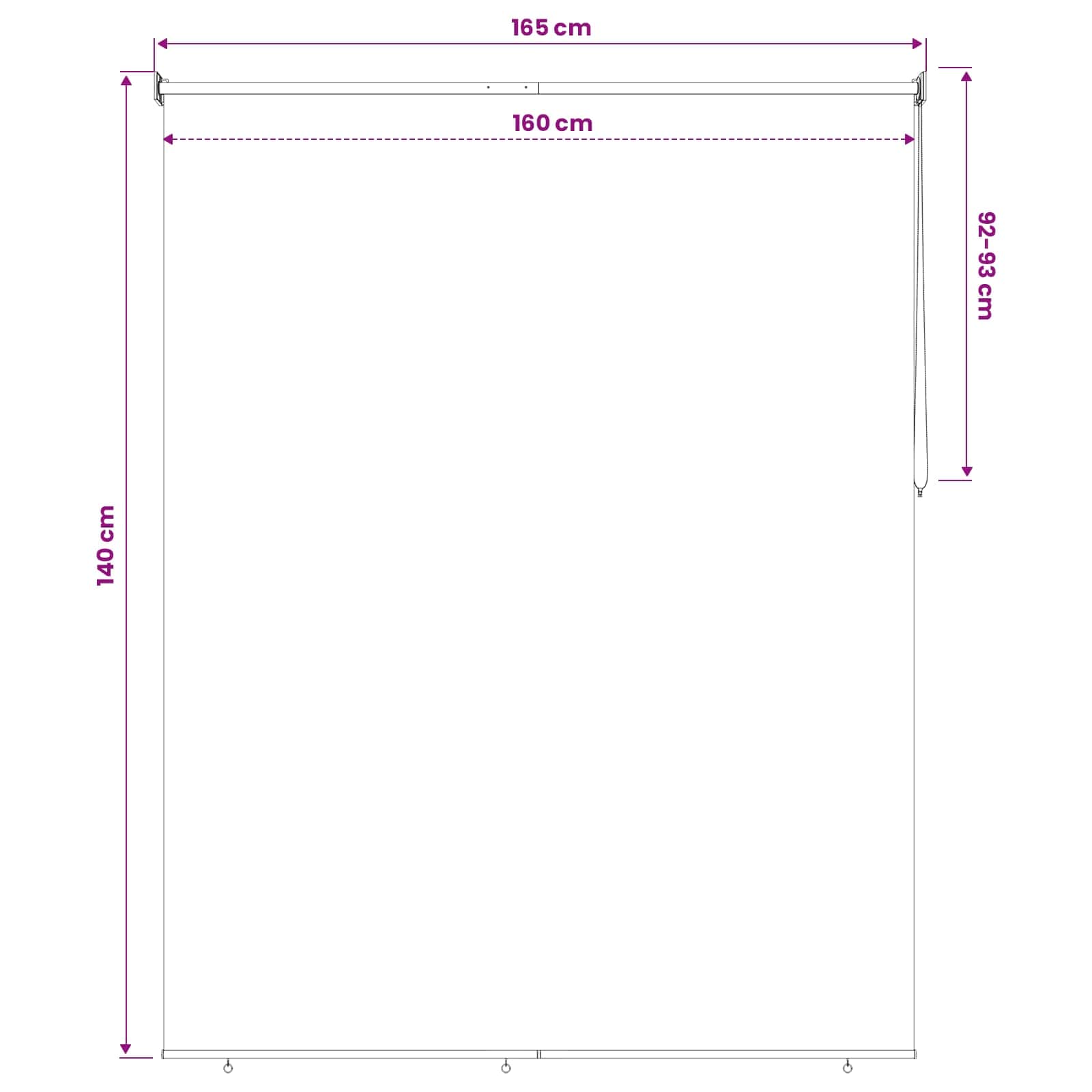 Roleta zaštita od UV zračenja Krem 160 x 140 cm Poliester