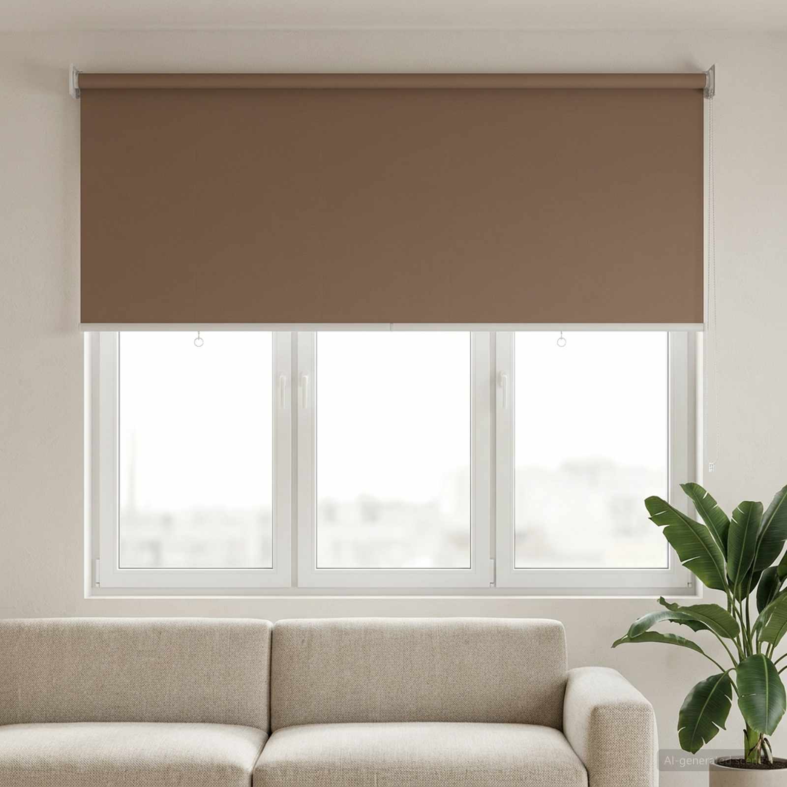 Roleta zaštita od UV zračenja Sivosmeđa 140 x 140 cm Poliester