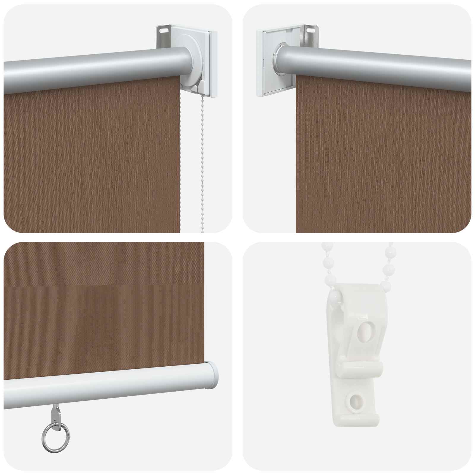 Roleta zaštita od UV zračenja Sivosmeđa 160 x 140 cm Poliester