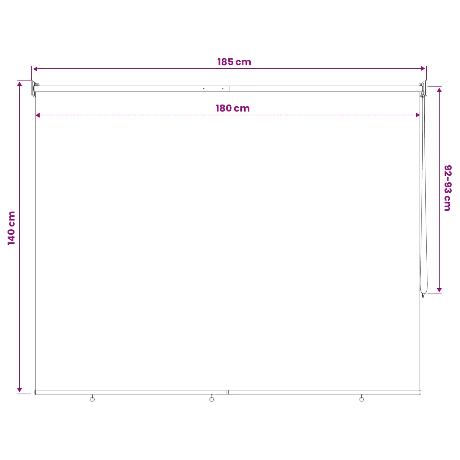 Roleta zaštita od UV zračenja Sivosmeđa 180 x 140 cm Poliester