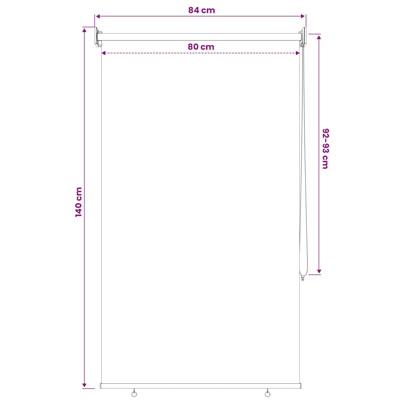 Roleta zaštita od UV zračenja Antracit 80 x 140 cm Poliester