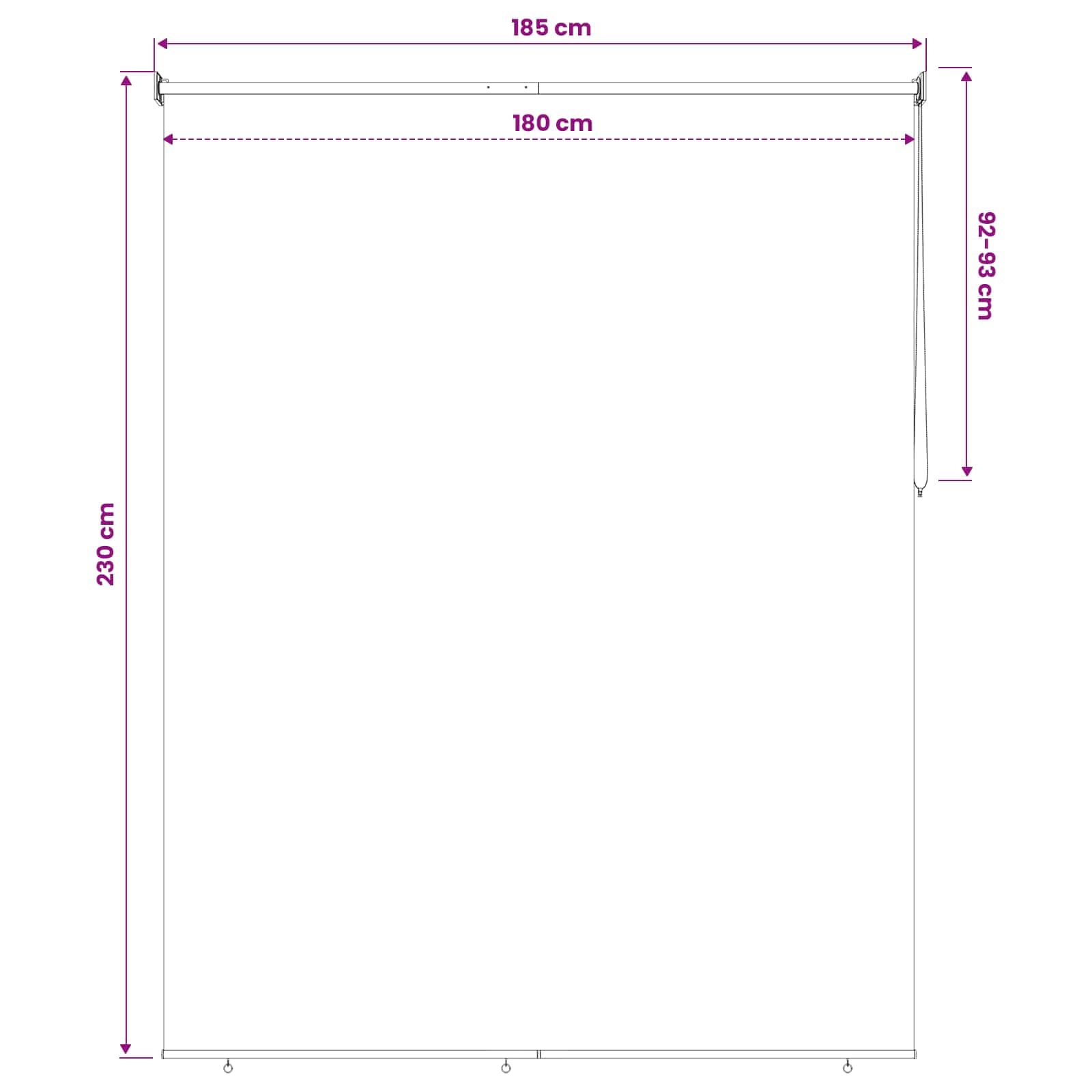 Roleta zaštita od UV zračenja Antracit 180 x 230 cm Poliester
