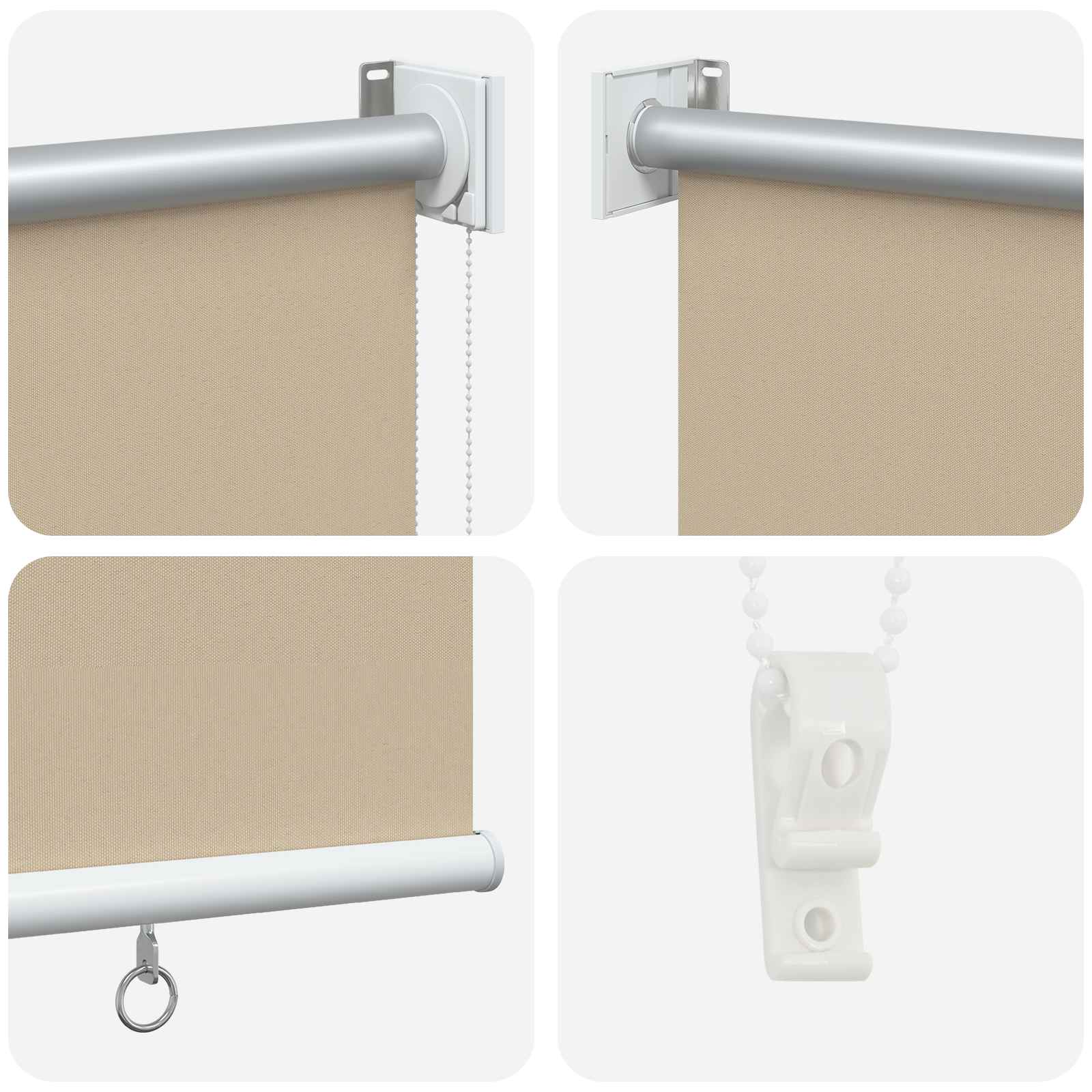 Rolo zavjesa za vanjsku uporabu s UV zaštitom Bež 80 x 140 cm